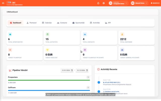 Prezentarea modulului CRM