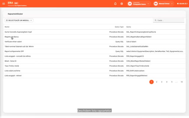 Lista rapoartelor