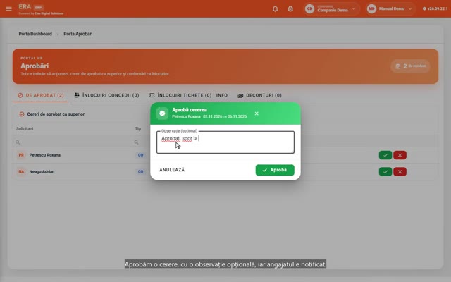 Aprobarea cererilor